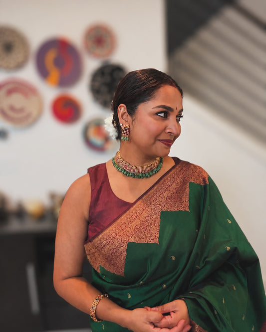 Poothali Emerald Studs