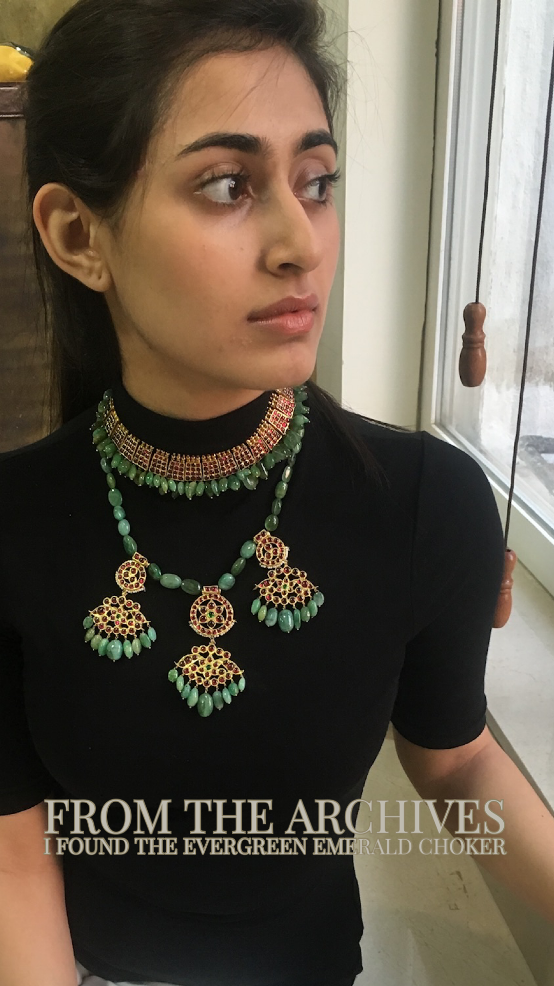Neha Dhupia In Emerald Poothali Choker