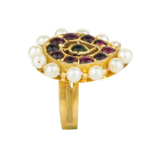 Flower Motif Statement Ring - Aaharya