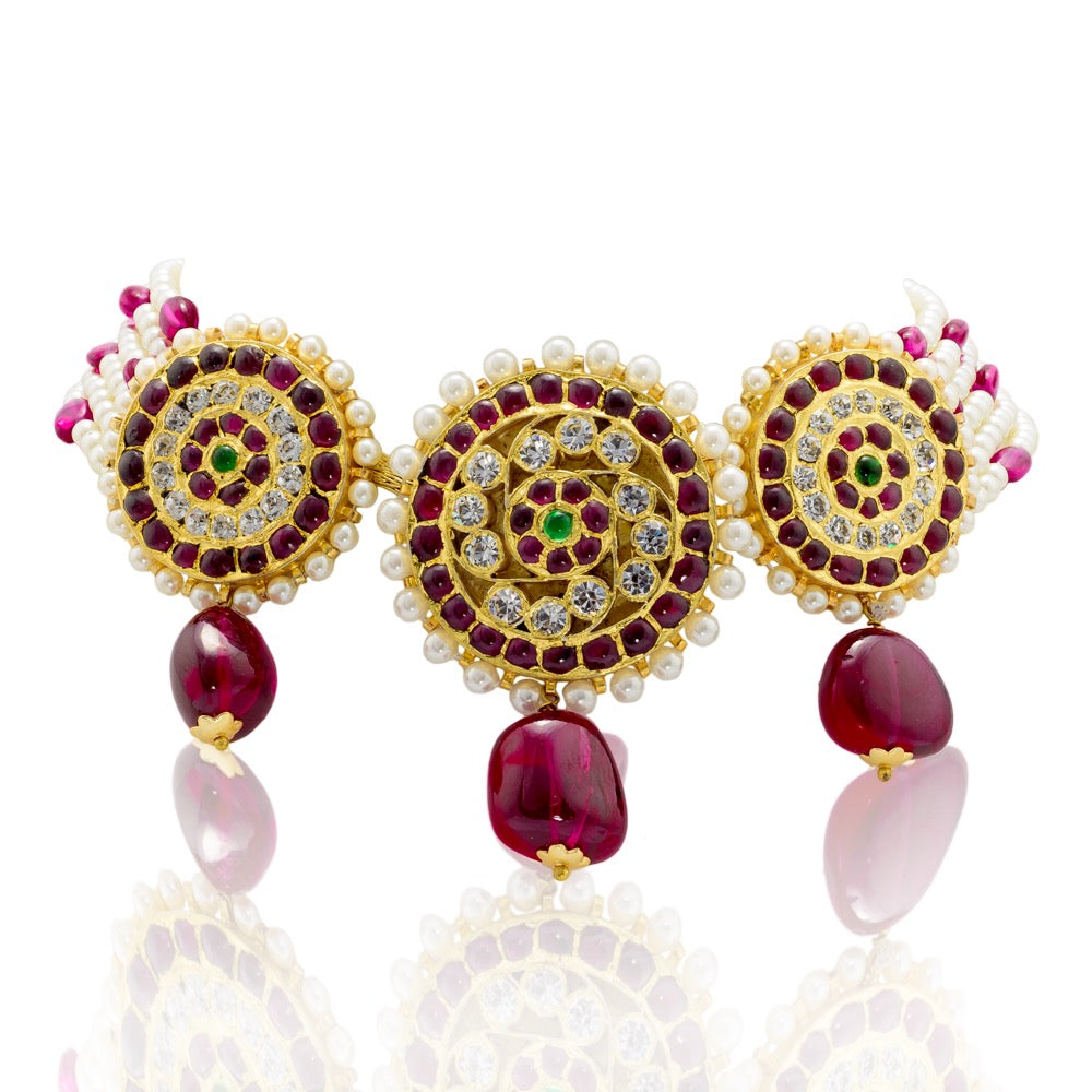 Ruby Pearl Choker - Aaharya