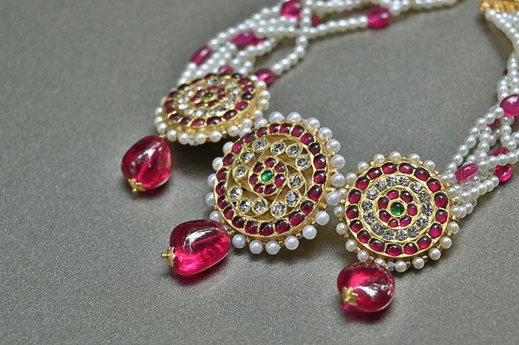 Ruby Pearl Choker - Aaharya